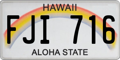 HI license plate FJI716