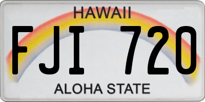 HI license plate FJI720