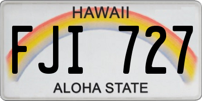 HI license plate FJI727