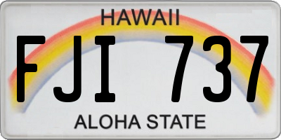 HI license plate FJI737