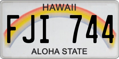 HI license plate FJI744