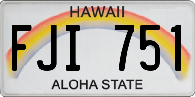 HI license plate FJI751
