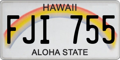 HI license plate FJI755