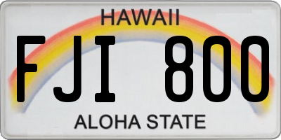 HI license plate FJI800