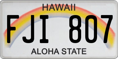 HI license plate FJI807
