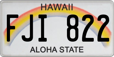 HI license plate FJI822