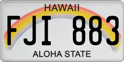 HI license plate FJI883
