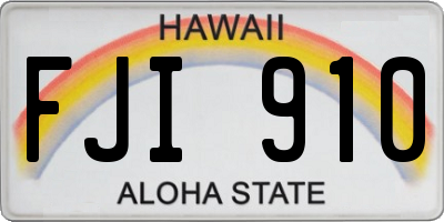 HI license plate FJI910