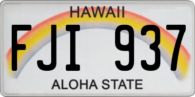 HI license plate FJI937