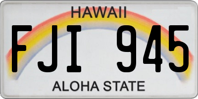 HI license plate FJI945