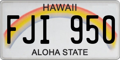 HI license plate FJI950