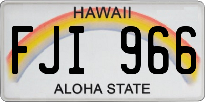 HI license plate FJI966