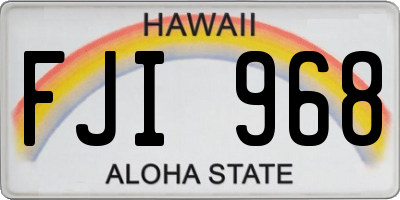 HI license plate FJI968