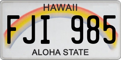 HI license plate FJI985