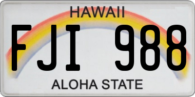 HI license plate FJI988