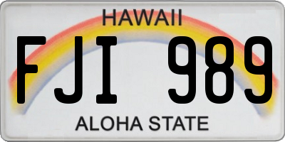 HI license plate FJI989
