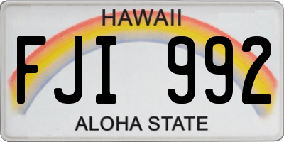 HI license plate FJI992