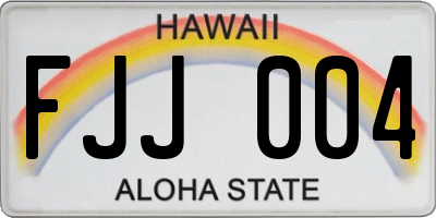 HI license plate FJJ004