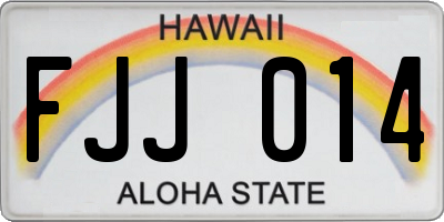 HI license plate FJJ014
