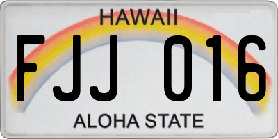 HI license plate FJJ016