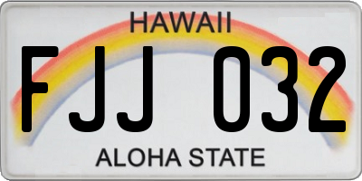 HI license plate FJJ032
