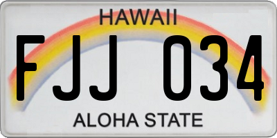 HI license plate FJJ034