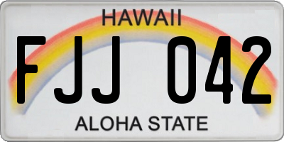 HI license plate FJJ042