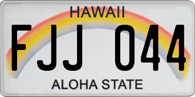 HI license plate FJJ044