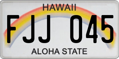 HI license plate FJJ045