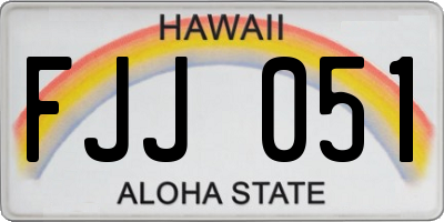 HI license plate FJJ051