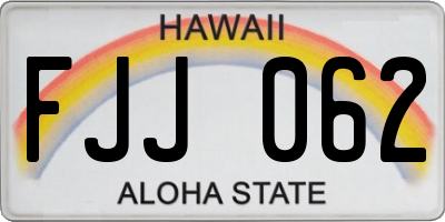 HI license plate FJJ062