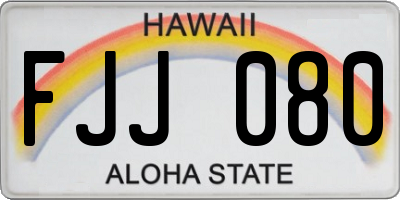 HI license plate FJJ080