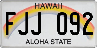 HI license plate FJJ092