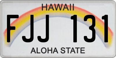HI license plate FJJ131