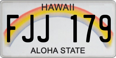 HI license plate FJJ179