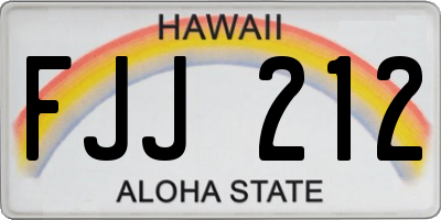 HI license plate FJJ212