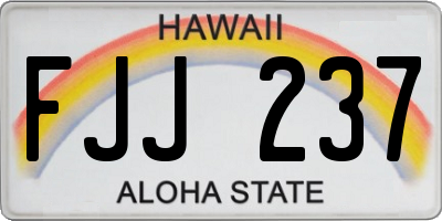 HI license plate FJJ237