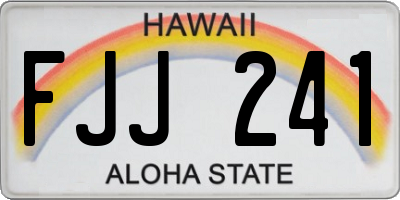 HI license plate FJJ241