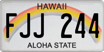 HI license plate FJJ244