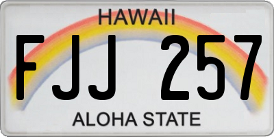 HI license plate FJJ257