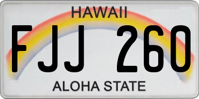 HI license plate FJJ260