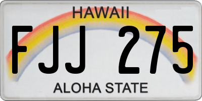 HI license plate FJJ275