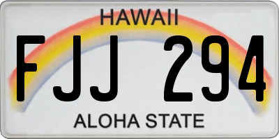 HI license plate FJJ294