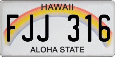 HI license plate FJJ316