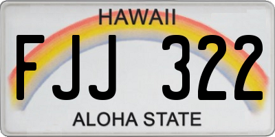 HI license plate FJJ322