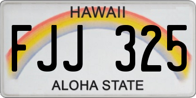 HI license plate FJJ325