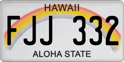 HI license plate FJJ332