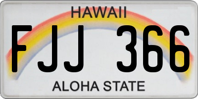HI license plate FJJ366