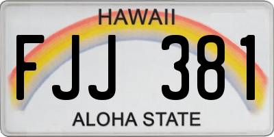 HI license plate FJJ381