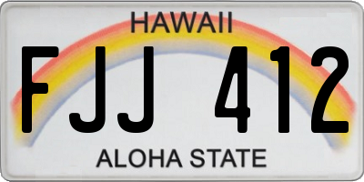 HI license plate FJJ412